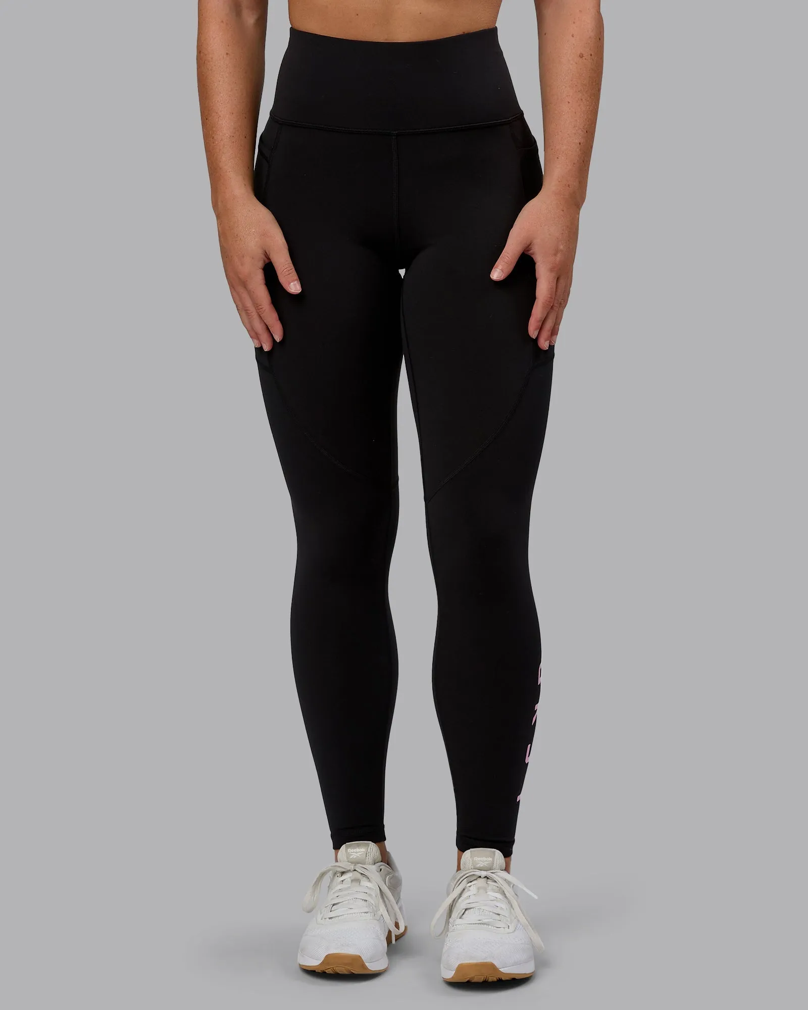 Rep Full Length Leggings - Black-Bubblegum