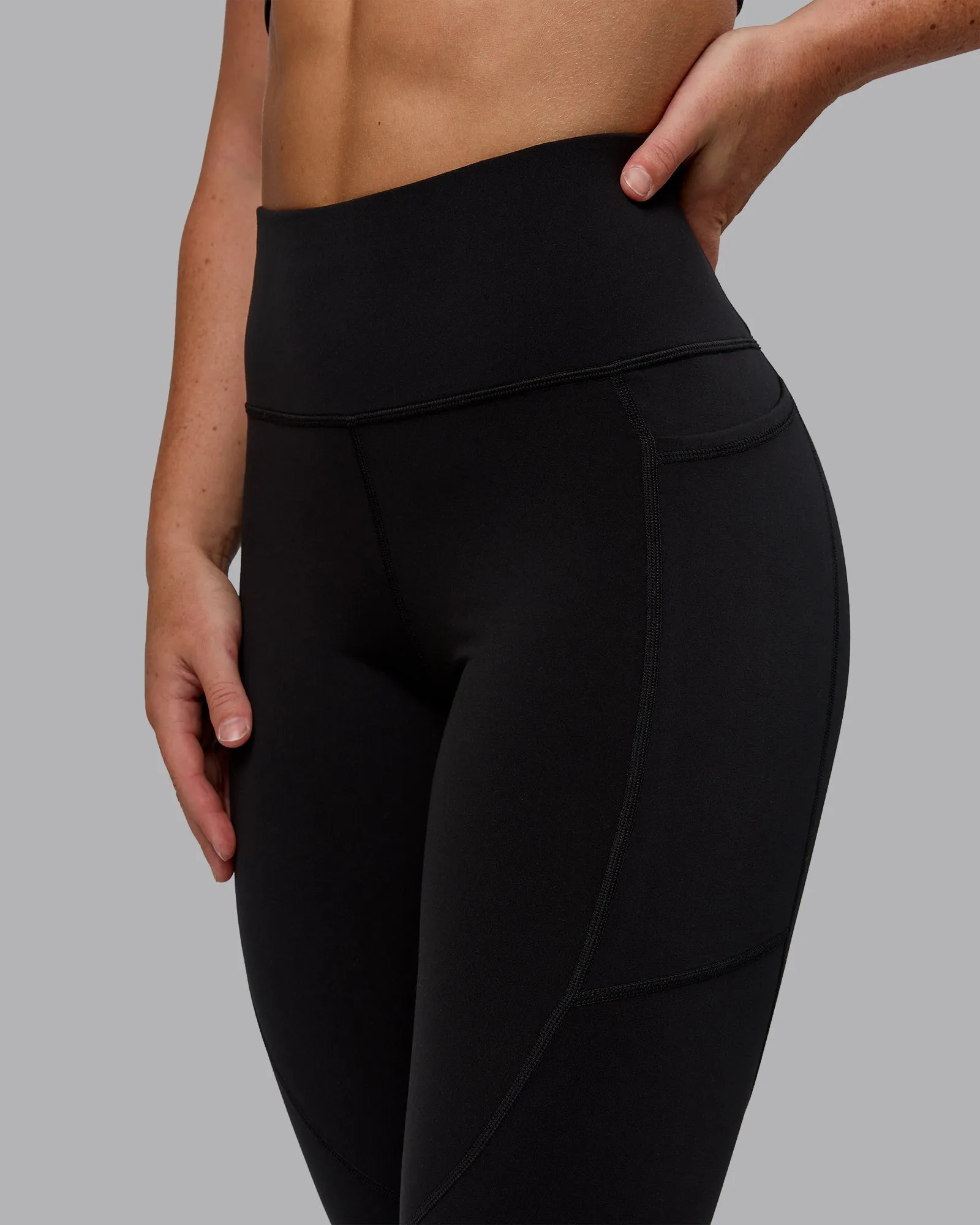 Rep Full Length Leggings - Black-Bubblegum