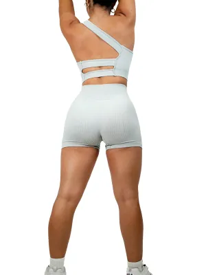 Ribbed Booty V Shorts (Light Gray)