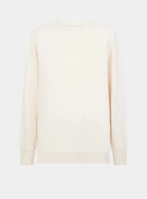 Salix Blossom-Embroidered Ethical-Cotton Sweatshirt - Shoreline Peach