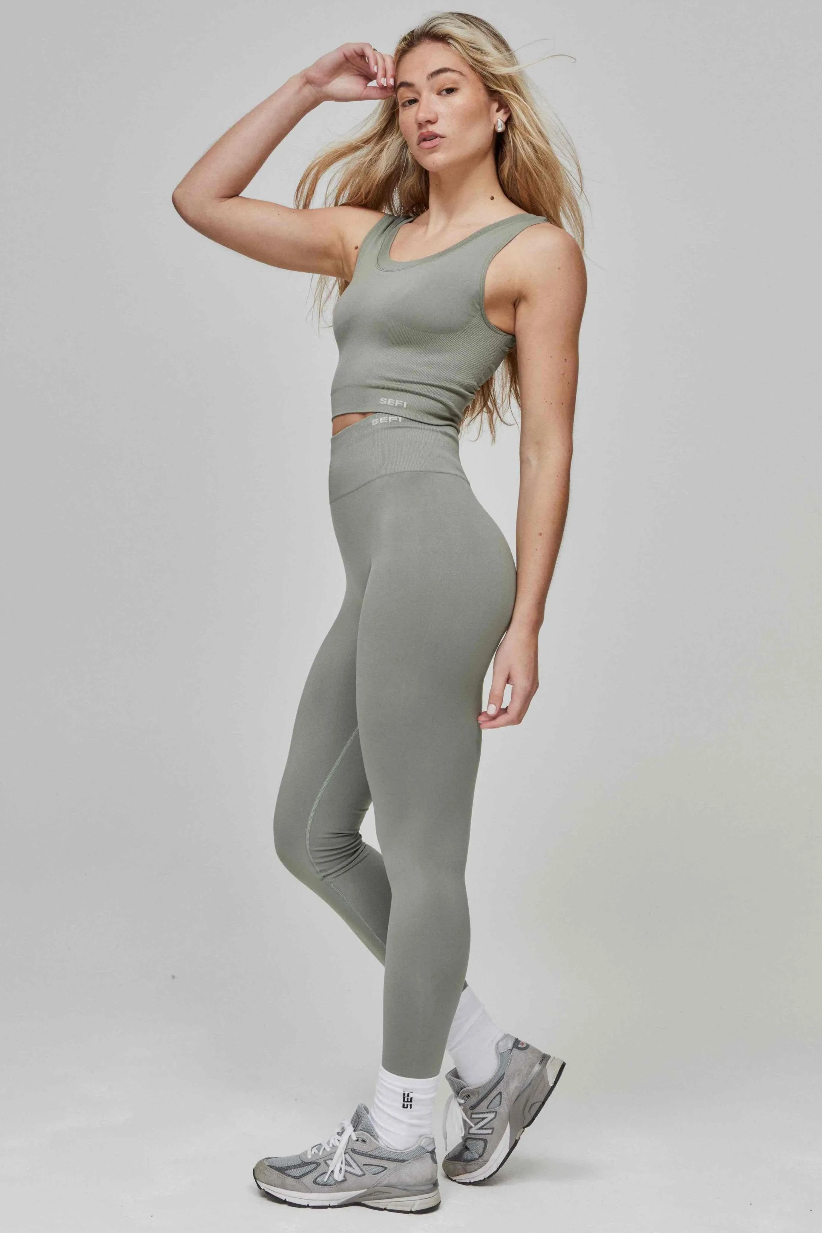 Timeless Leggings Full length - Smoked Olive