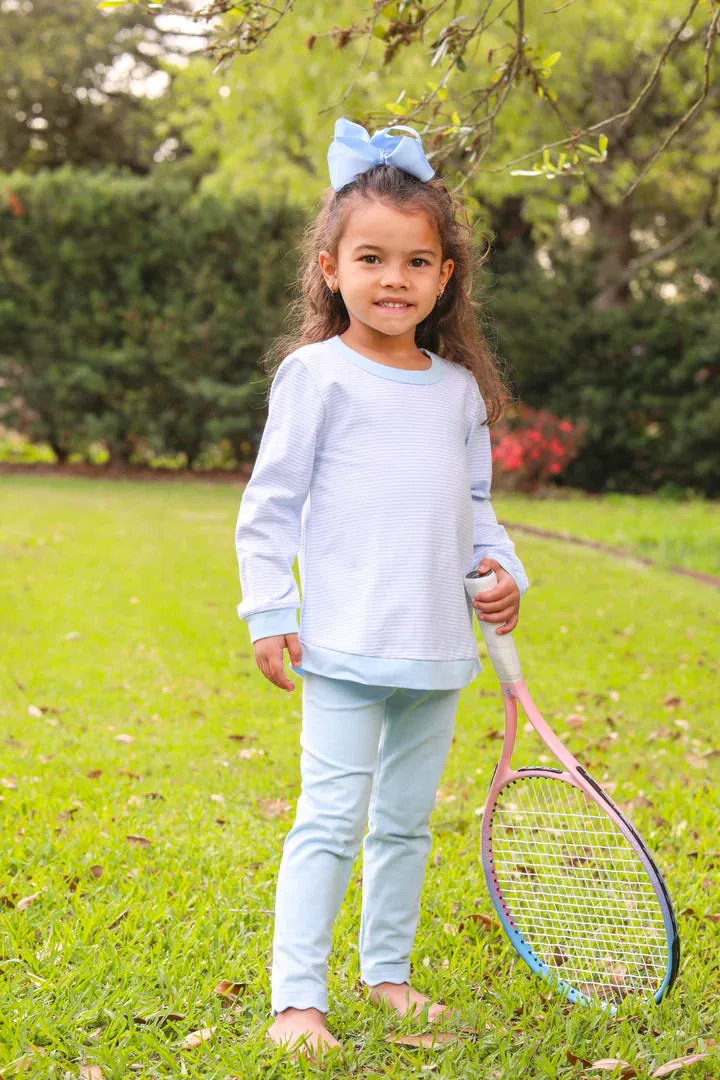 Trotter Street: Scalloped Leggings - Light Blue