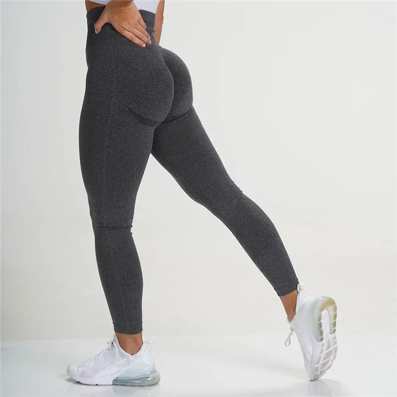 Women Seamless Pants Workout Gym High Waist Fitness Sports Butt Booty Leggings