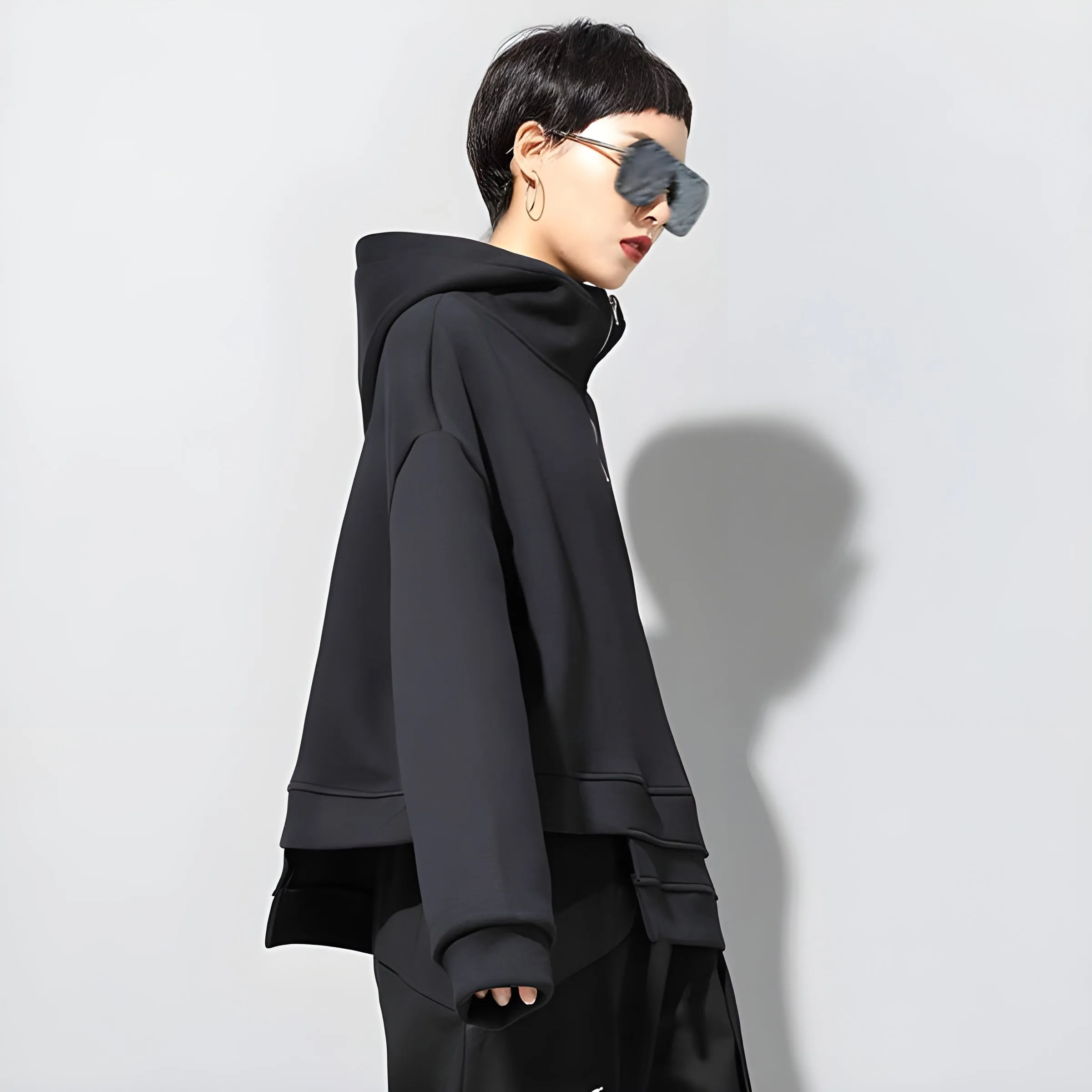 Women's Asymmetrical Techwear Hoodie